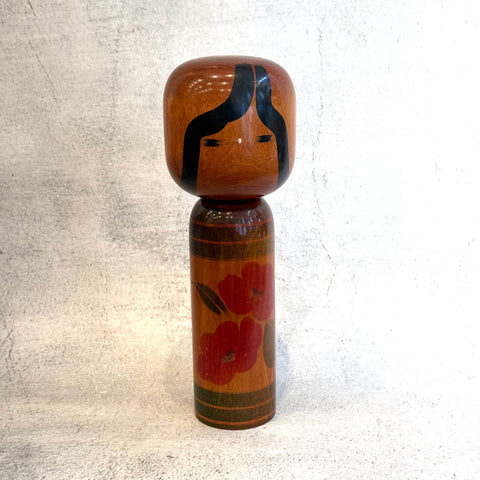 Vintage Kokeshi #103 - "Two Hibiscus" - Tall