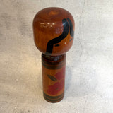 Vintage Kokeshi #103 - "Two Hibiscus" - Tall