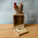 Japanese Vintage Carved Wooden Rooster - Boxed