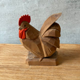 Japanese Vintage Carved Wooden Rooster - Boxed