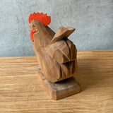 Japanese Vintage Carved Wooden Rooster - Boxed