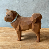 Japanese Vintage Carved Wooden Dog - Boxed