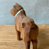 Japanese Vintage Carved Wooden Dog - Boxed