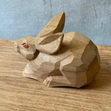 Japanese Vintage Carved Wooden Rabbit - Boxed
