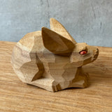 Japanese Vintage Carved Wooden Rabbit - Boxed