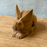 Japanese Vintage Carved Wooden Rabbit - Boxed
