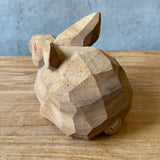 Japanese Vintage Carved Wooden Rabbit - Boxed