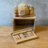 Japanese Vintage Carved Wooden Rat - Boxed