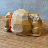 Japanese Vintage Carved Wooden Rat - Boxed