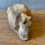 Japanese Vintage Carved Wooden Rat - Boxed