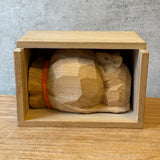 Japanese Vintage Carved Wooden Rat - Boxed