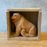 Japanese Vintage Carved Wooden Tiger - Boxed