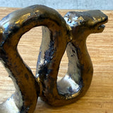"Two Snakes" Incense Holder in Gold Gloss