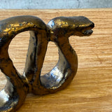 "Two Snakes" Incense Holder in Gold Gloss