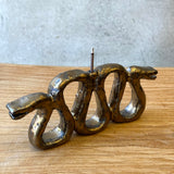 "Two Snakes" Incense Holder in Gold Gloss
