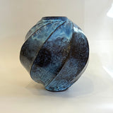 "Pale Moon" Vase - Round - Twist Facetted - XL • May25 • TH0002