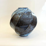 "Pale Moon" Vase - Round - Twist Facetted - XL • May25 • TH0002