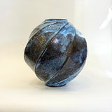 "Pale Moon" Vase - Round - Twist Facetted - XL • May25 • TH0002