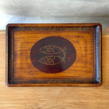 Rectangular "Urushi" Tray - "Goldfish" Design - Medium