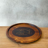 Round "Urushi" Tray - "Goldfish" Design - Large