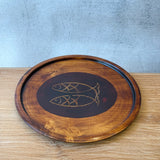 Round "Urushi" Tray - "Goldfish" Design - Large
