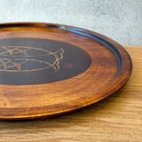 Round "Urushi" Tray - "Goldfish" Design - Large