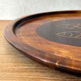 Round "Urushi" Tray - "Goldfish" Design - Large