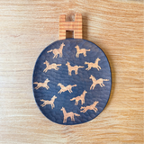 Wooden Serving Dish - "Horses" - Medium