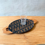 Wooden Serving Dish - "Squiggles" - Medium