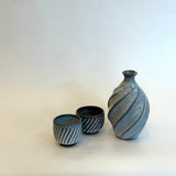 Sake Set - "White Straw" Tokkuri (Sake Pourer) - Twist Faceted • May25 • TH0404