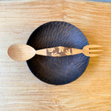 Serving Fork / Spoon - Hand-Carved - Medium