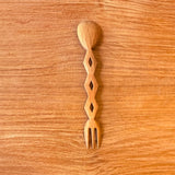 Serving Fork / Spoon - Hand-Carved - Medium