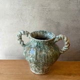 Vase - Urn-Shaped, Handled - Green Wash - Large