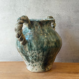 Vase - Urn-Shaped, Handled - Green Wash - Large