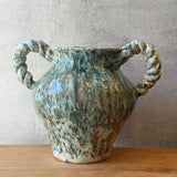 Vase - Urn-Shaped, Handled - Green Wash - Large