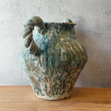 Vase - Urn-Shaped, Handled - Green Wash - Large