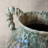 Vase - Urn-Shaped, Handled - Green Wash - Large