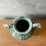 Vase - Urn-Shaped, Handled - Green Wash - Large