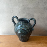 Vase - Urn-Shaped, Handled - Dark Green Speckle - Large