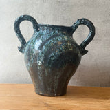 Vase - Urn-Shaped, Handled - Dark Green Speckle - Large
