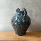 Vase - Urn-Shaped, Handled - Dark Green Speckle - Large