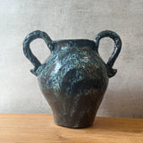 Vase - Urn-Shaped, Handled - Dark Green Speckle - Large