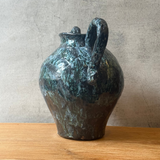 Vase - Urn-Shaped, Handled - Dark Green Speckle - Large