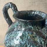 Vase - Urn-Shaped, Handled - Dark Green Speckle - Large