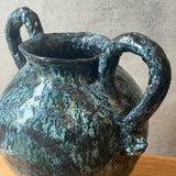 Vase - Urn-Shaped, Handled - Dark Green Speckle - Large