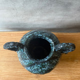 Vase - Urn-Shaped, Handled - Dark Green Speckle - Large