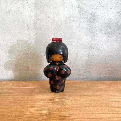 Vintage Kokeshi #109 - "Red Bow" (Larger)