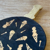 Wooden Serving Dish - "Ice Creams" - Small