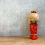 Vintage Kokeshi #099 - "Red Kimono & Bow" - Short