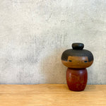 Vintage Kokeshi #090 - "Red Kimono w/ Flowers"